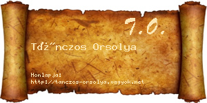 Tánczos Orsolya névjegykártya